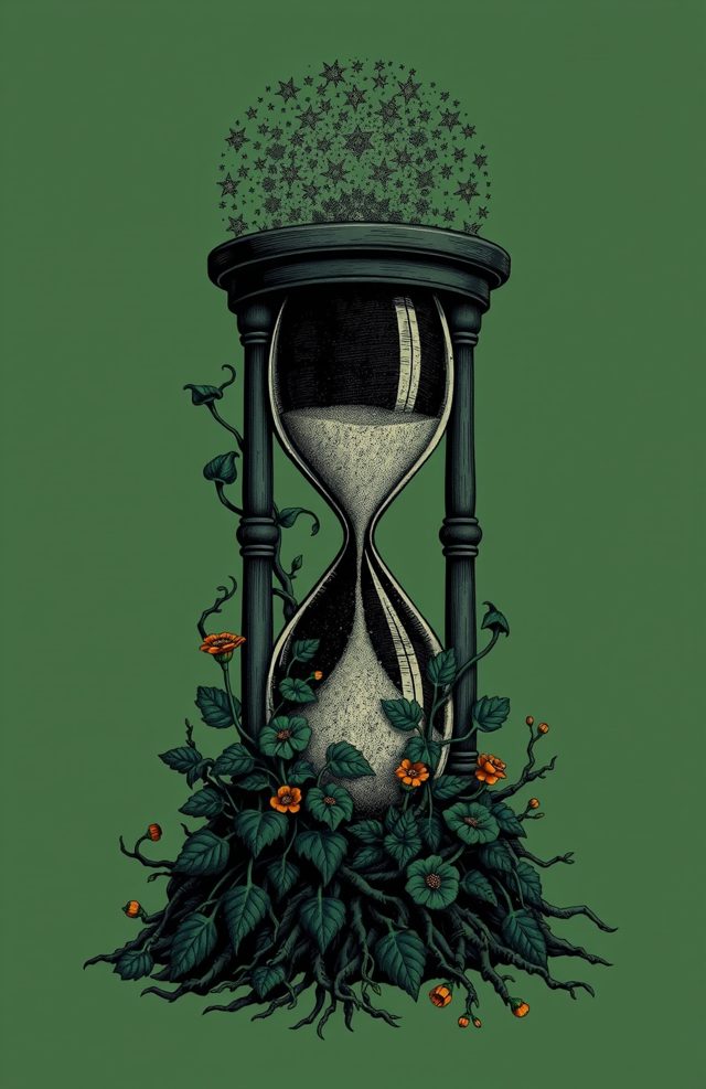 Gothic Hourglass with Ivy