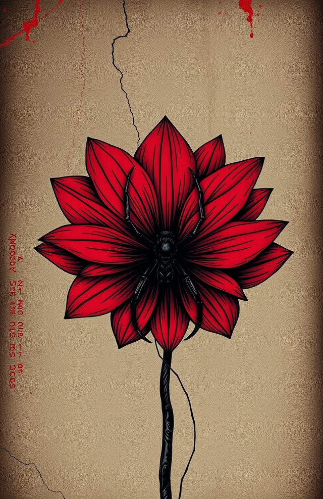 Widow Spider in Black Dahlia