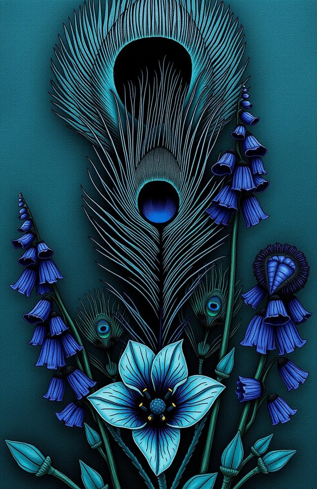 Dead Peacock with Monkshood