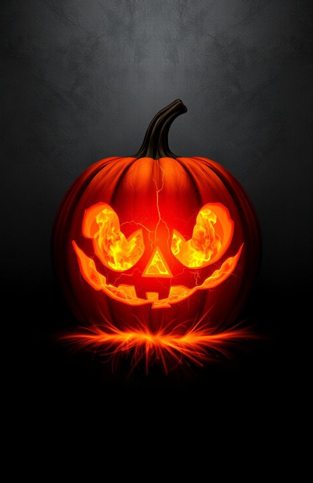 Pumpkin with Glowing Ember Sparks