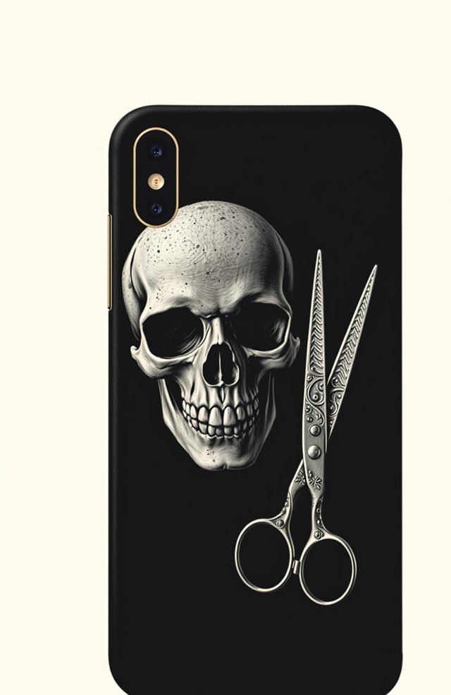 Skull with Scissors