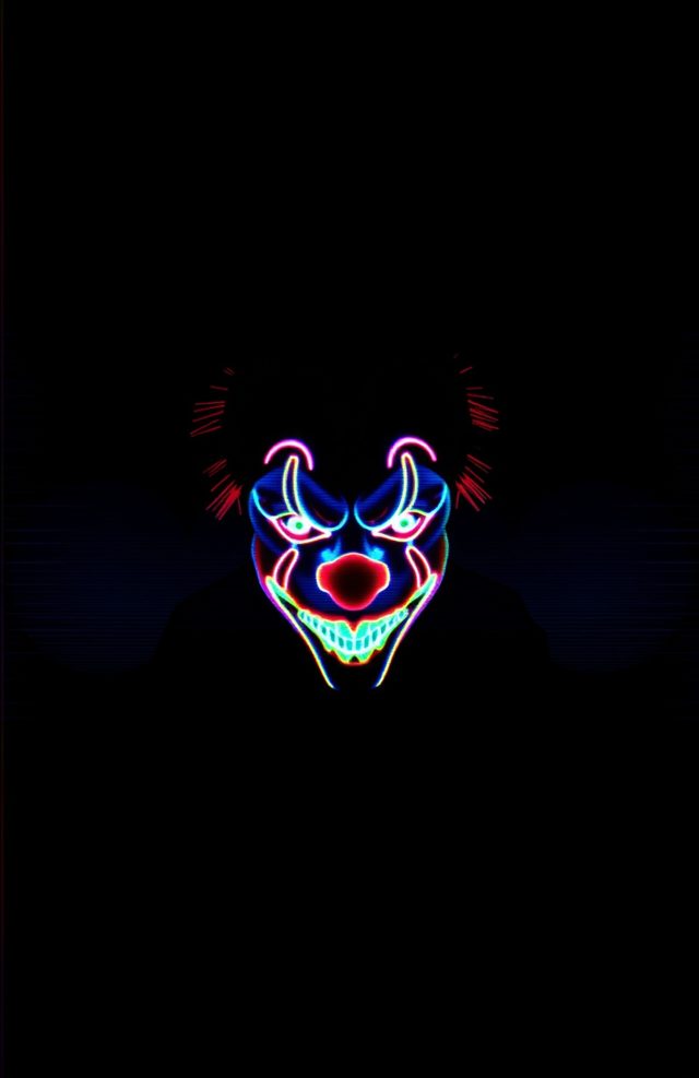 Neon Glitch Clown