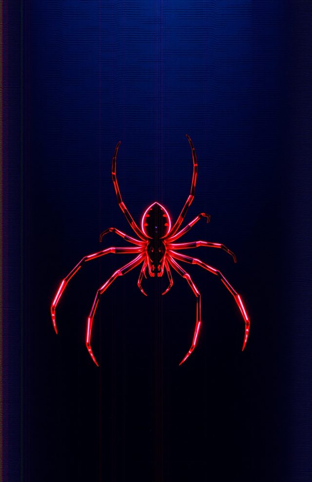 Neon Glitch Spider