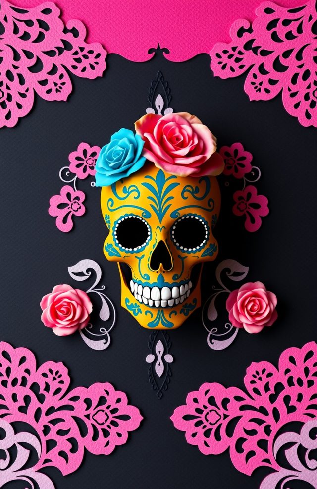 Phone Case: Marigold Rose Skull