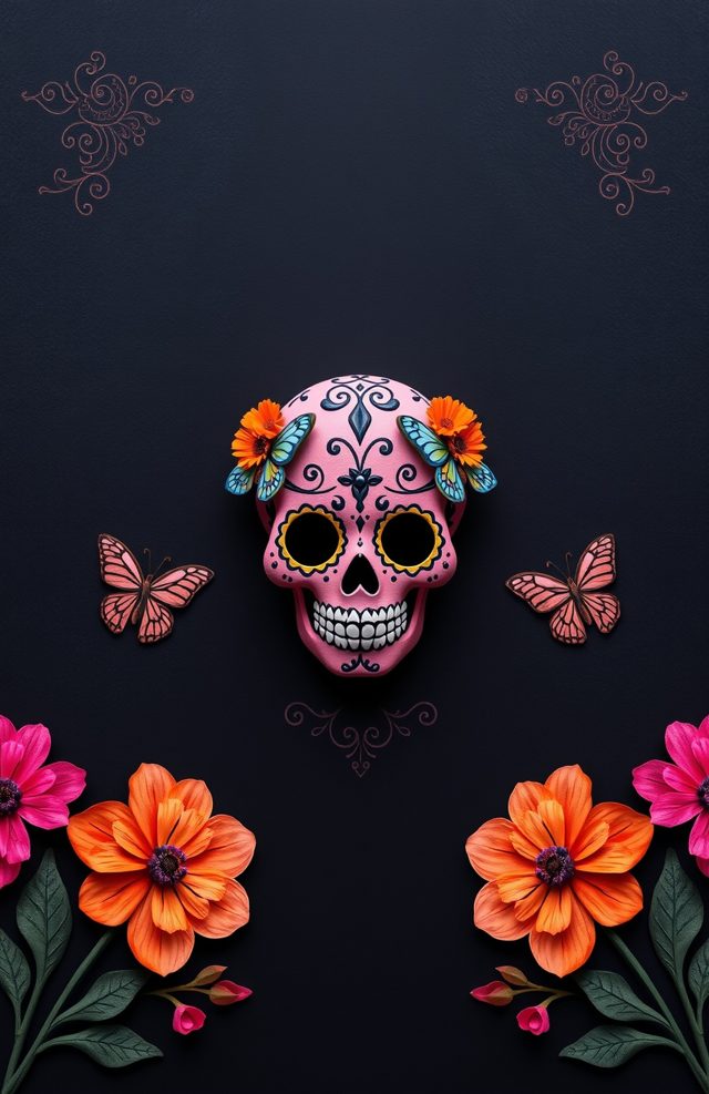 Phone Case: Pink Butterfly Skull