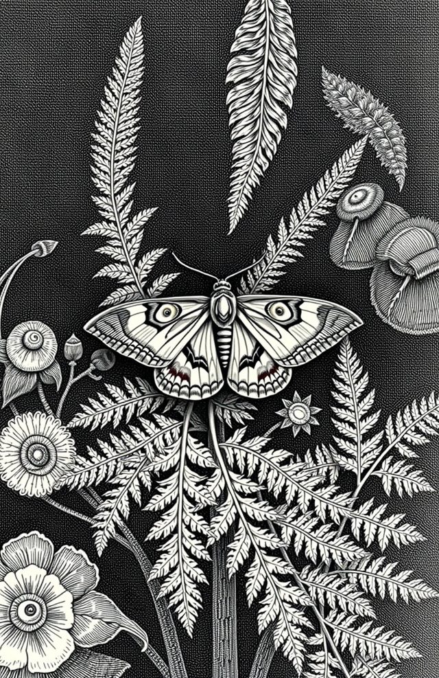 Moth on Poisonous Fern
