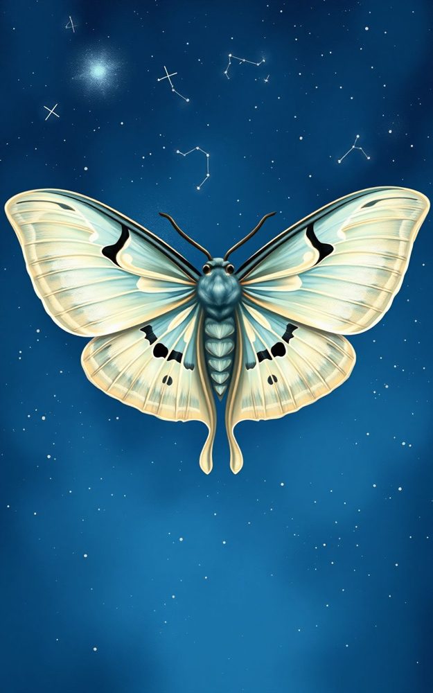 Artistic Celestial Moth Flight Phone Case For iPhone Samsung