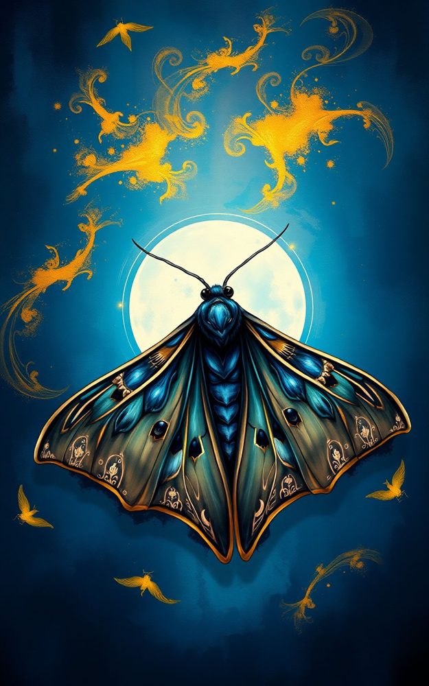 Mystical Moth Art Aura Phone Case For iPhone Samsung