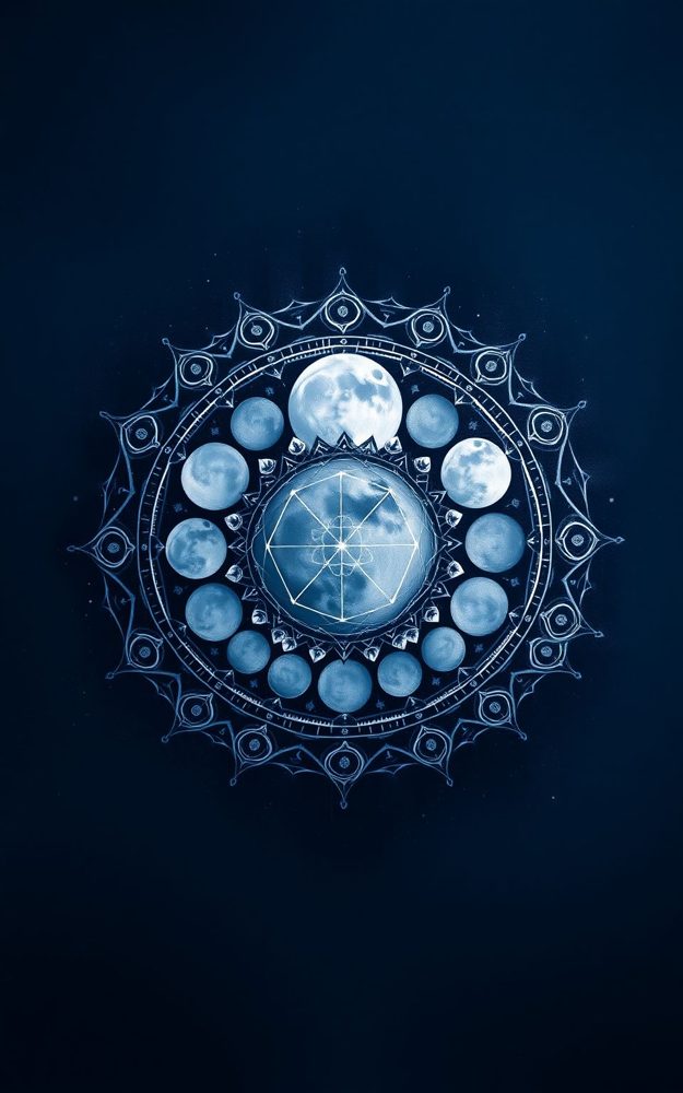 Mystic Moon Phase Mandala Phone Case For iPhone Samsung