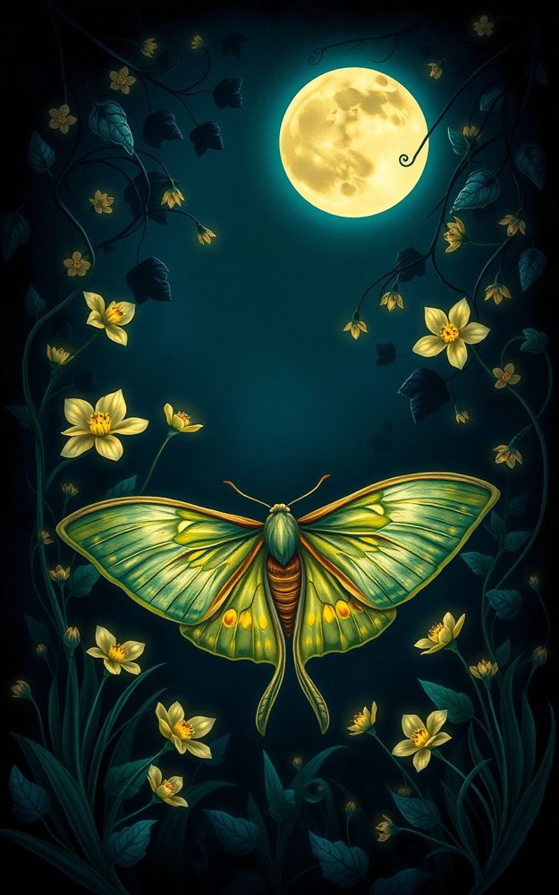 Mystical Nature Midnight Bloom Moth