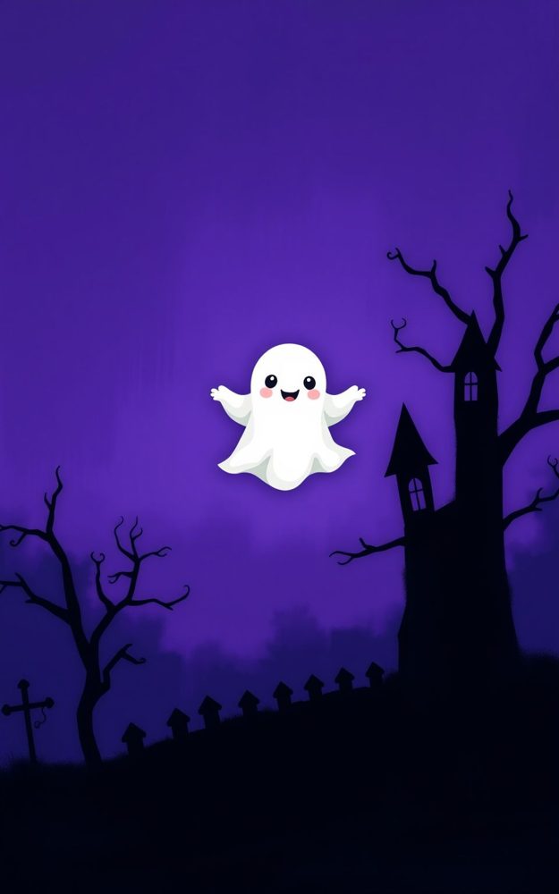 Spooky Cartoon Ghost Phone Case For iPhone Samsung