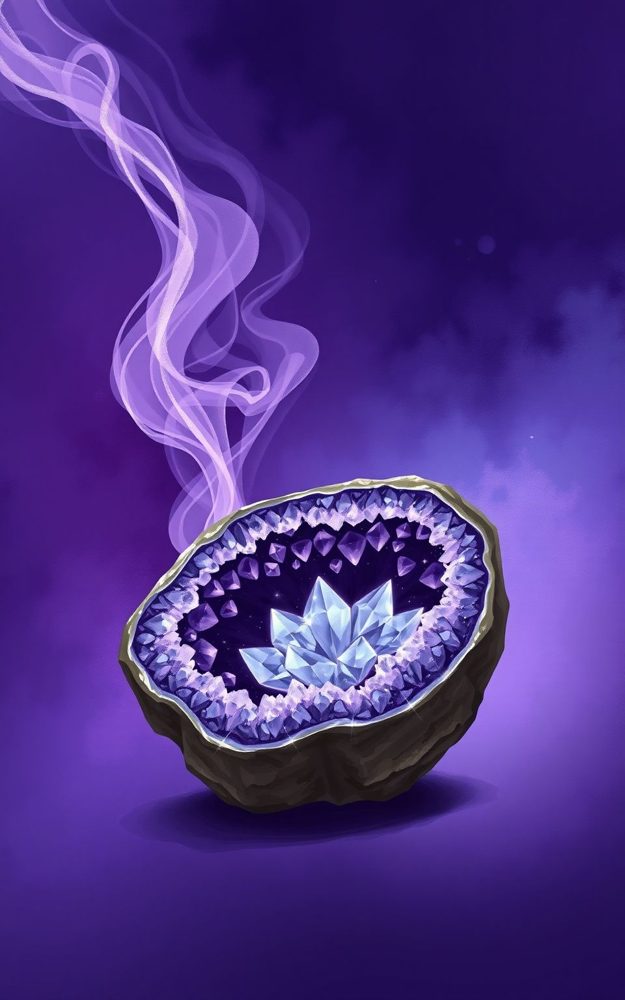 Crystal Geode Gemstone and Smoke