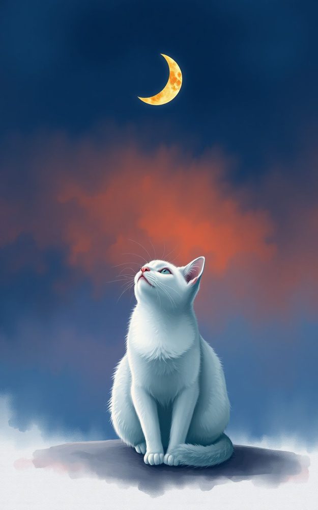 Mystical Crescent Feline Phone Case For iPhone Samsung