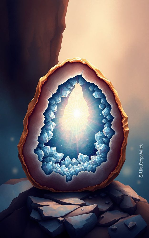 Magical Crystal Geode Gemstone Light Phone Case For iPhone Samsung
