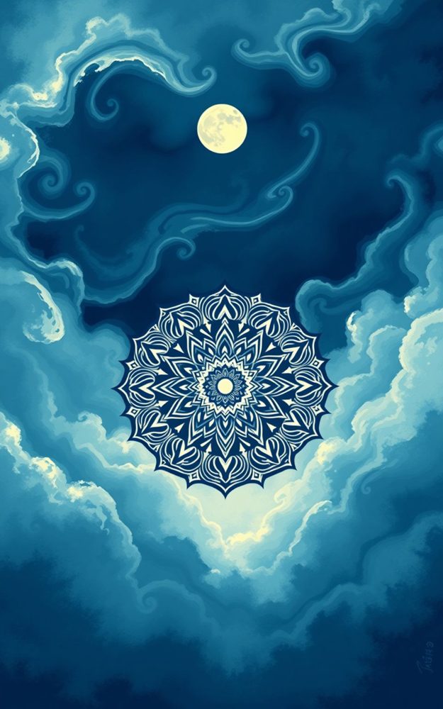 Mystic Moonlit Mandala Clouds Phone Case For iPhone Samsung