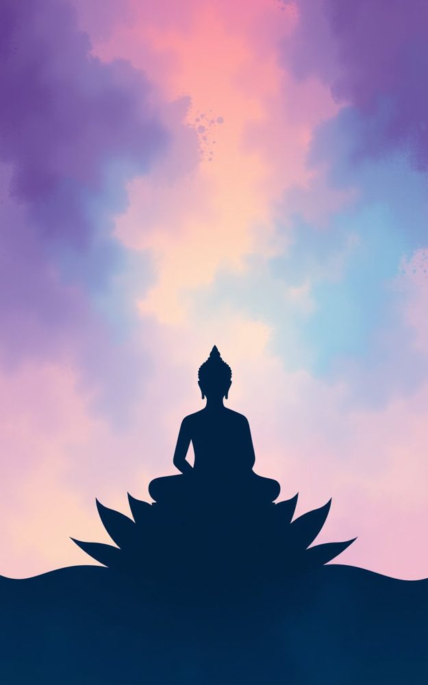 Buddha Silhouette Sunset Meditative Lotus Pose Phone Case For iPhone Samsung