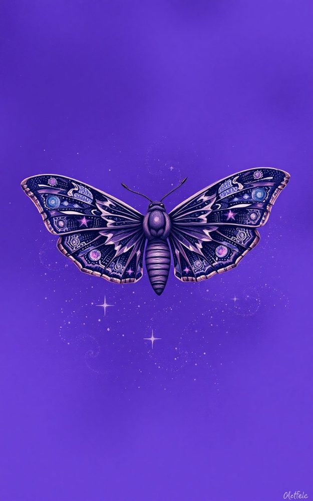 Celestial Moth Stardust Wings Mystical Art
