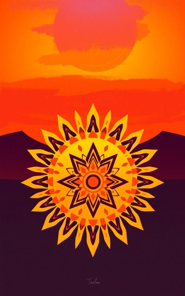 Mandala Sunset Aztec Geometric Phone Case For iPhone Samsung