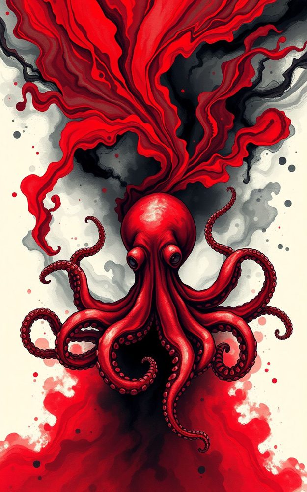 Surreal Bloody Octopus Vortex Phone Case For iPhone Samsung