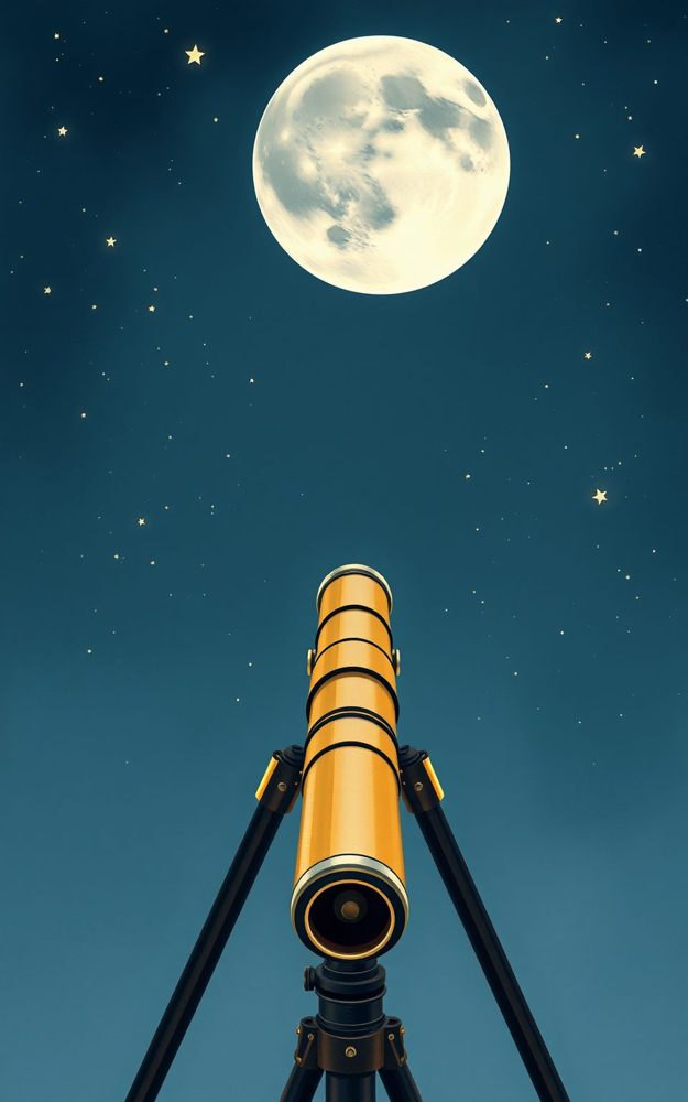 Retro Telescope Lunar Gaze Phone Case For iPhone Samsung
