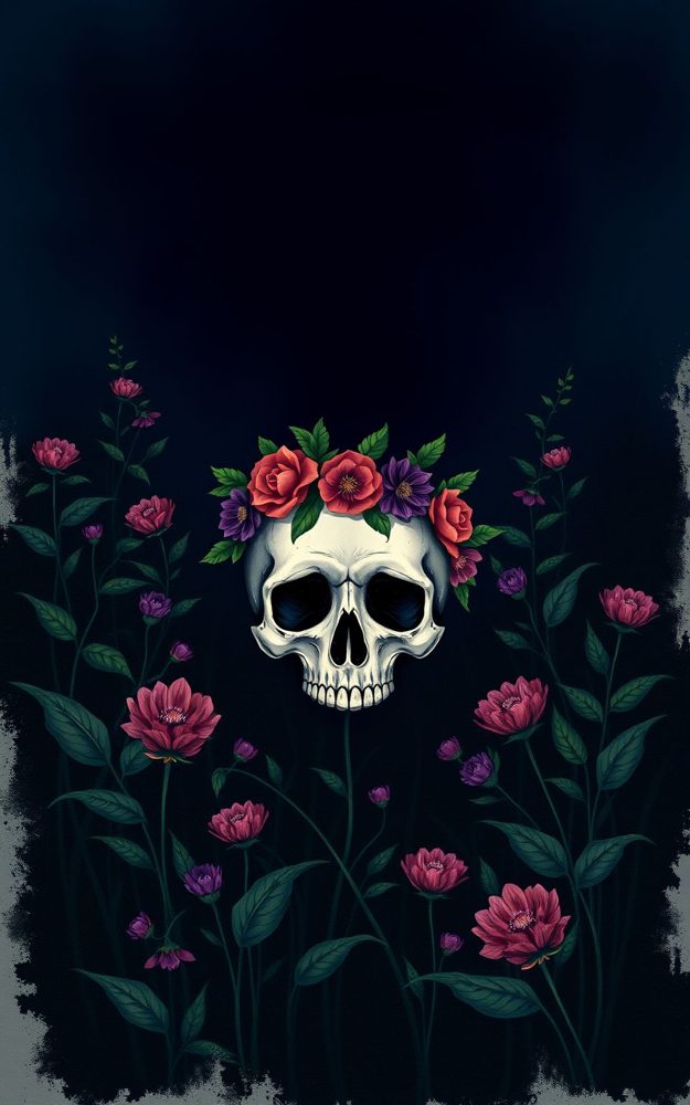 Floral Skull Garden Gothic Dark Phone Case For iPhone Samsung