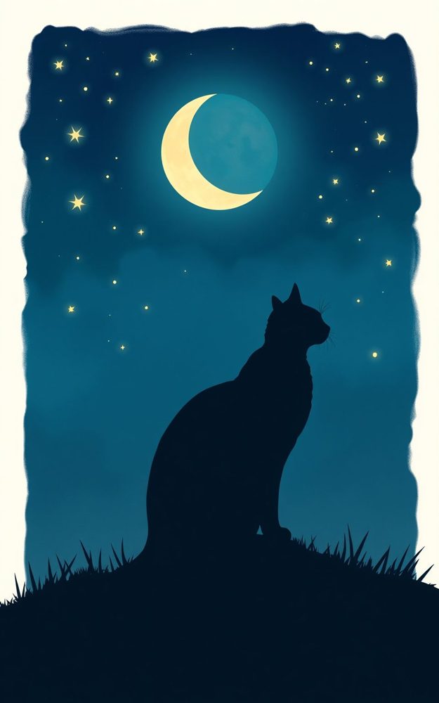 Lunar Cat Night Sky Silhouette Phone Case For iPhone Samsung