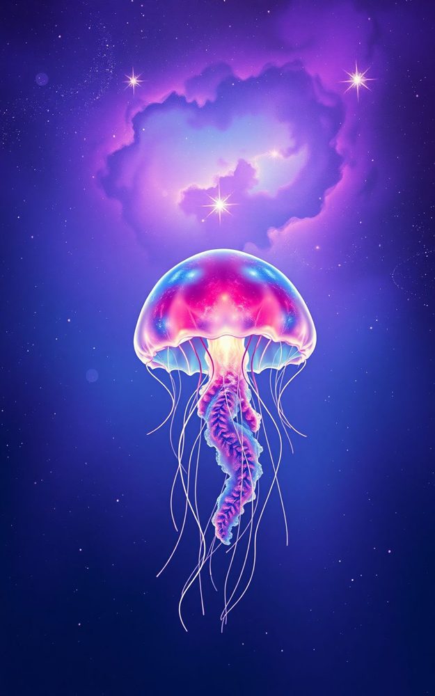 Cosmic Jellyfish Dreamscape Art Phone Case For iPhone Samsung