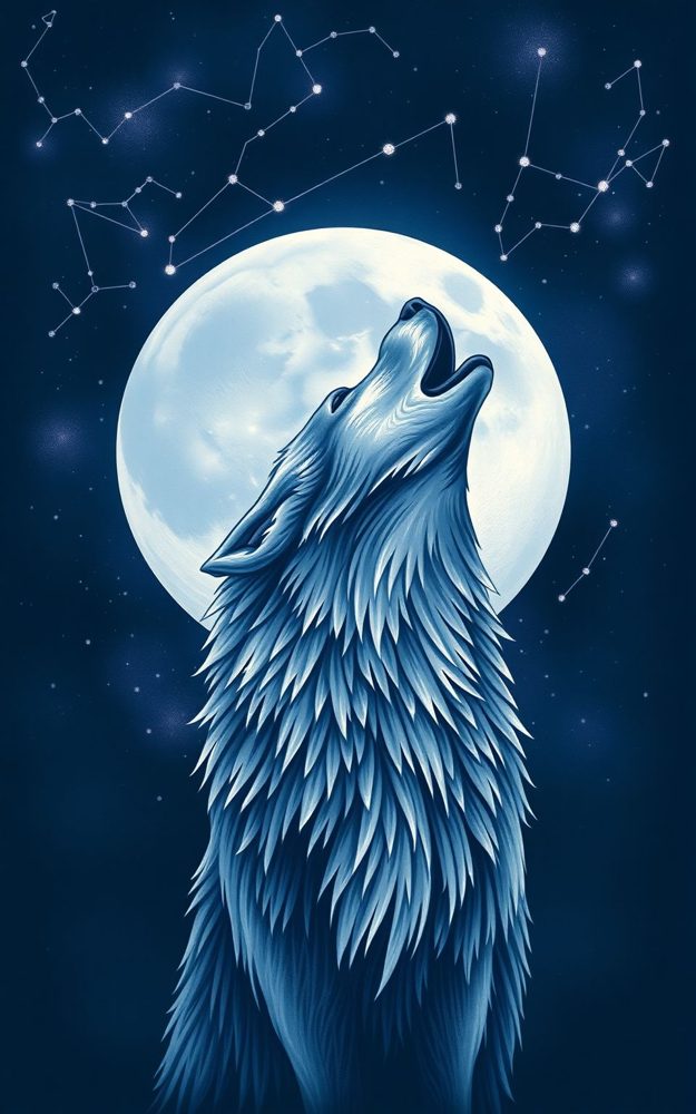 Galactic Wolf Constellation Phone Case For iPhone Samsung