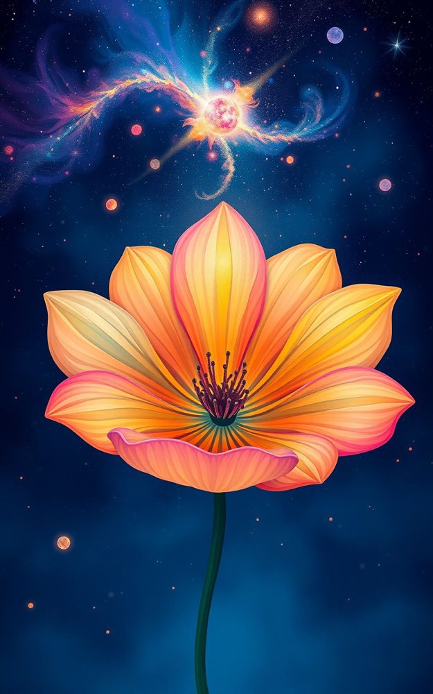 Galactic Dreamscape Flower Phone Case For iPhone Samsung