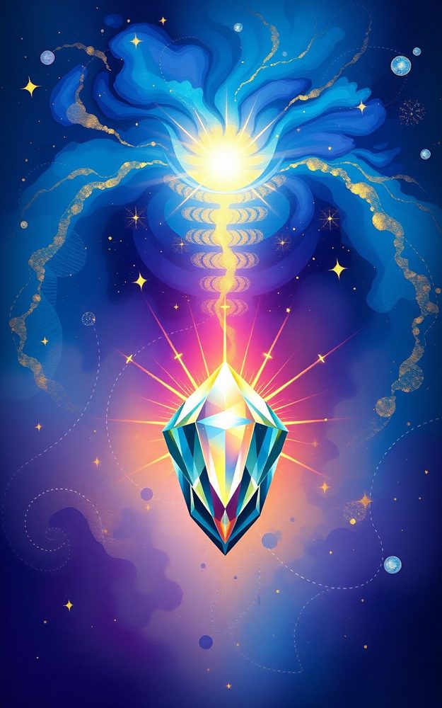 Mystic Crystal Portal Cosmic Gemstone Art