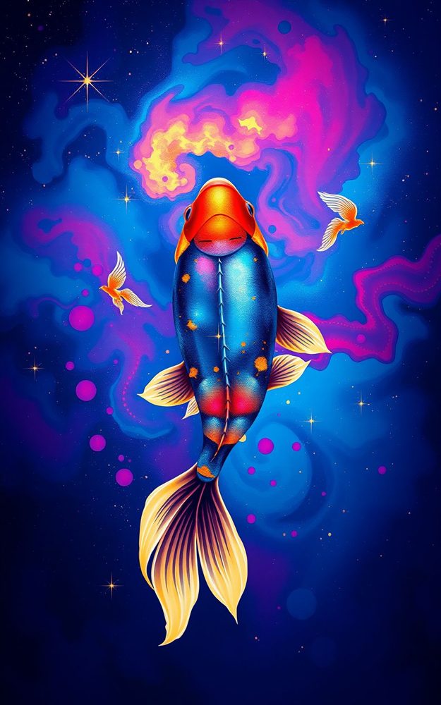 Galactic Koi Psychedelic Phone Case For iPhone Samsung