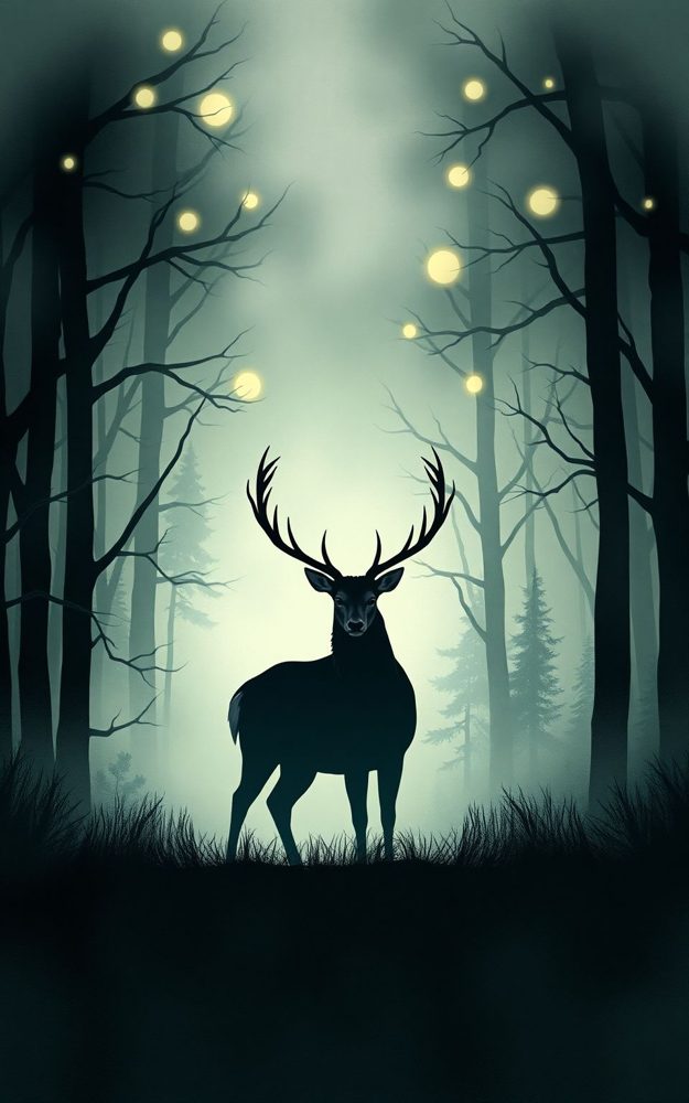 Mystical Forest Stag Dark Fantasy Phone Case For iPhone Samsung