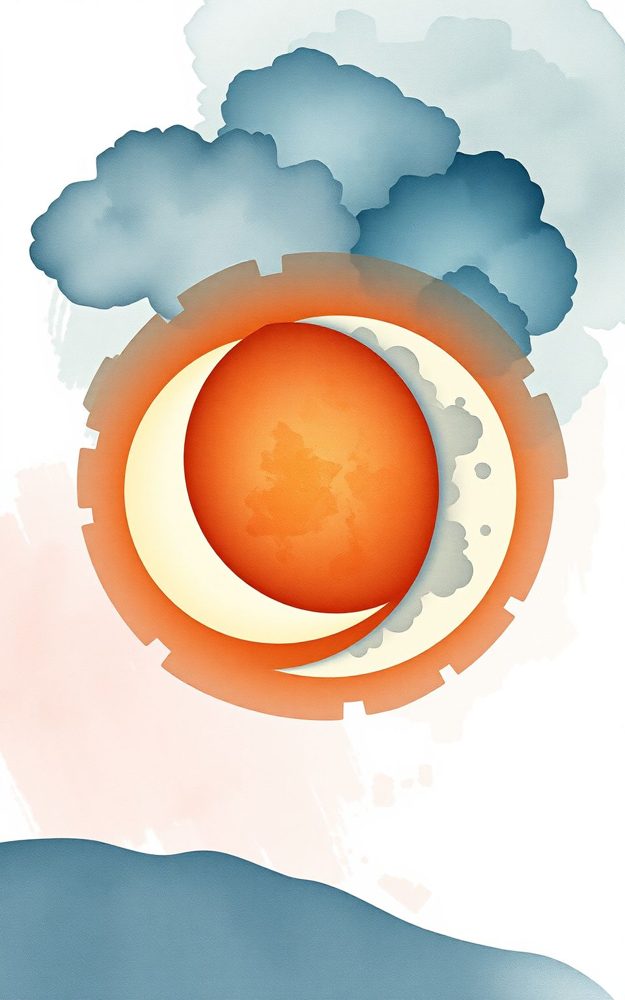 Abstract Sun Moon Duality Phone Case For iPhone Samsung