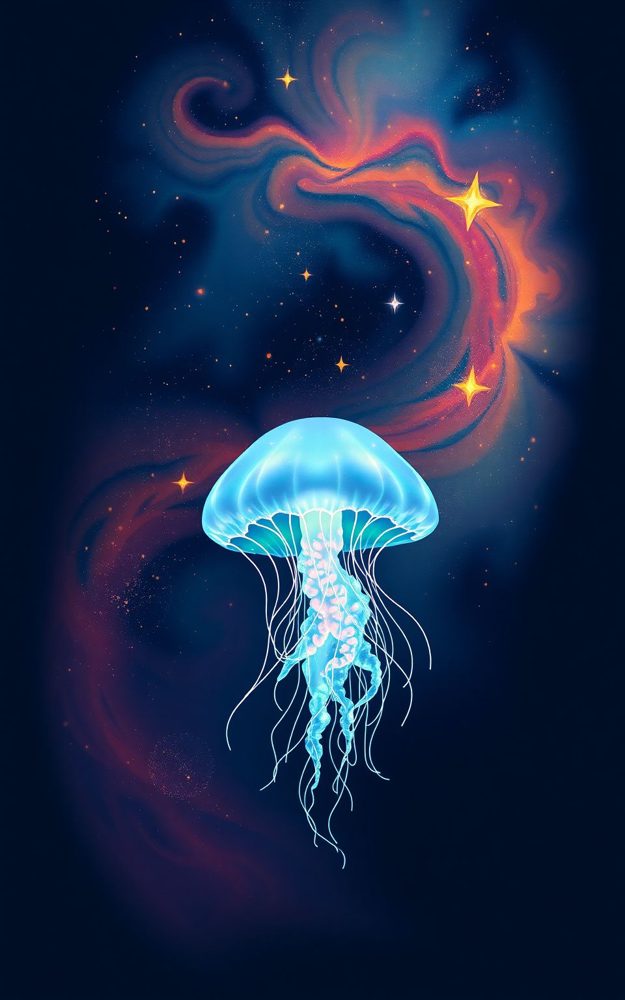 Glowing Jellyfish Space Phone Case For iPhone Samsung
