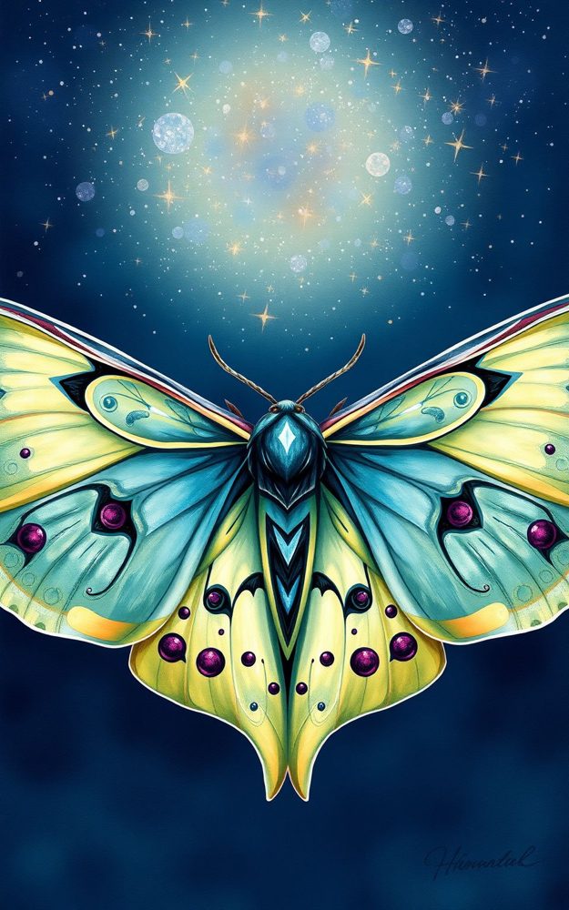 Ethereal Mystic Moth Art Phone Case For iPhone Samsung