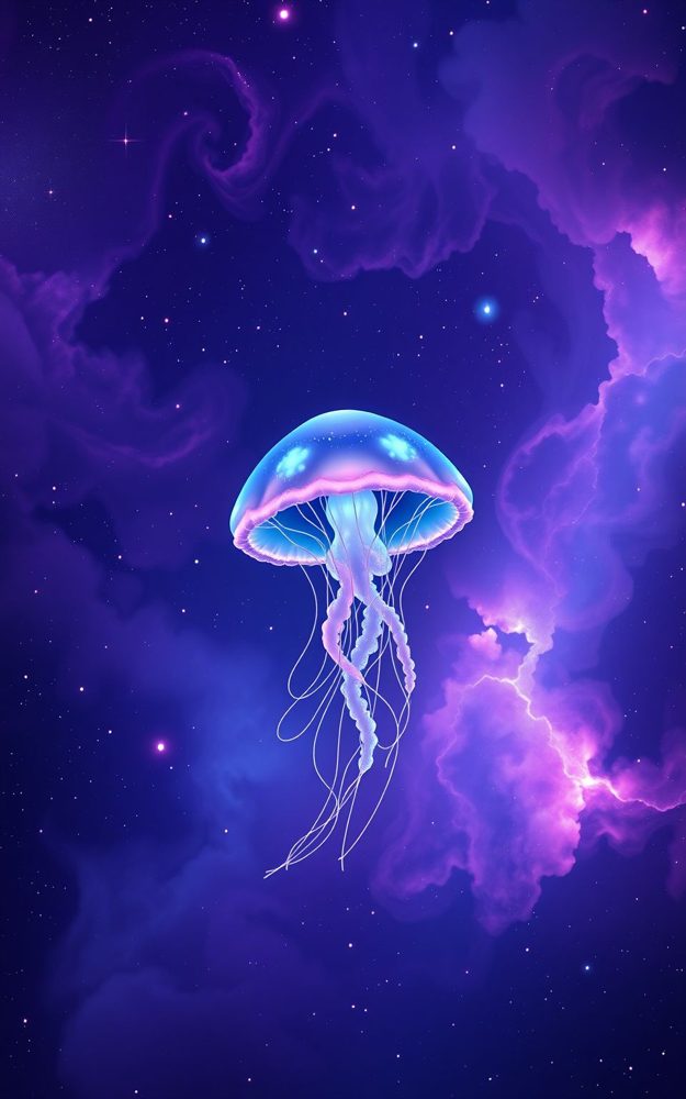 Glowing Cosmic Jellyfish Nebula