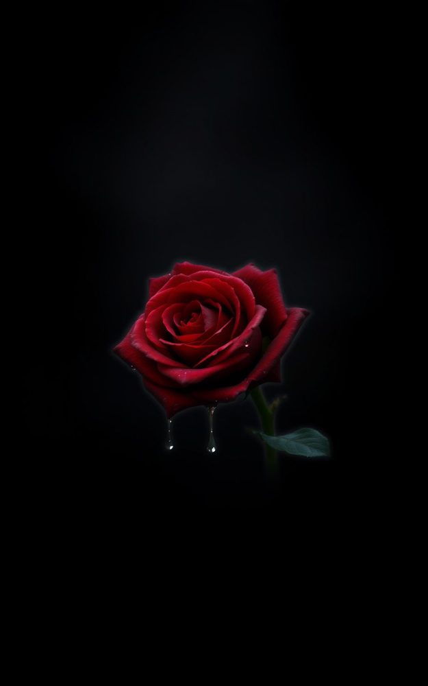 Dripping Red Rose Gothic Dark