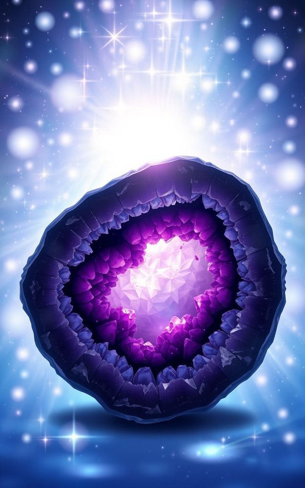 Glowing Amethyst Mystic Crystal Geode Phone Case For iPhone Samsung