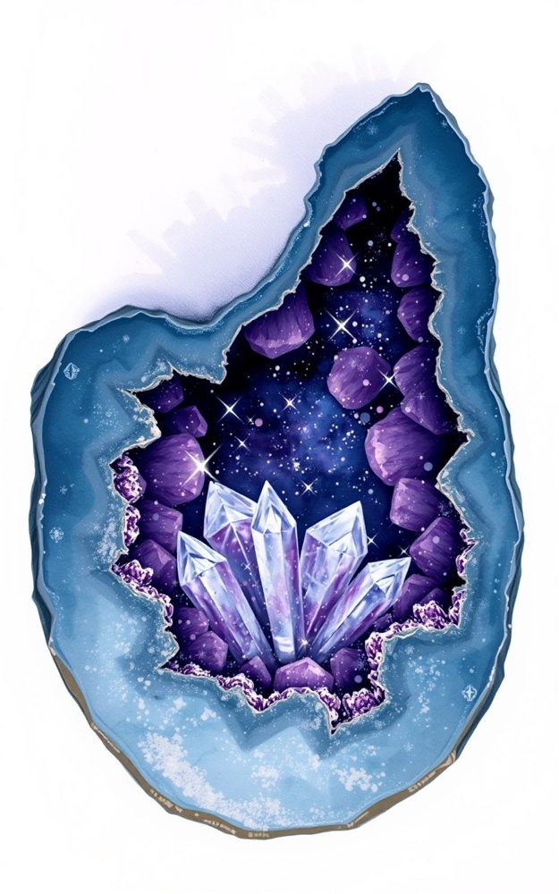 Gemstone Galaxy Sparkling Geode Crystal Phone Case For iPhone Samsung