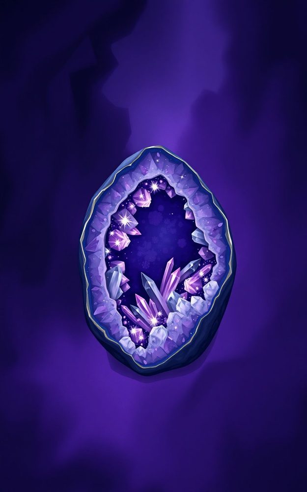Mystical Crystal Cave Geode Illustration Phone Case For iPhone Samsung