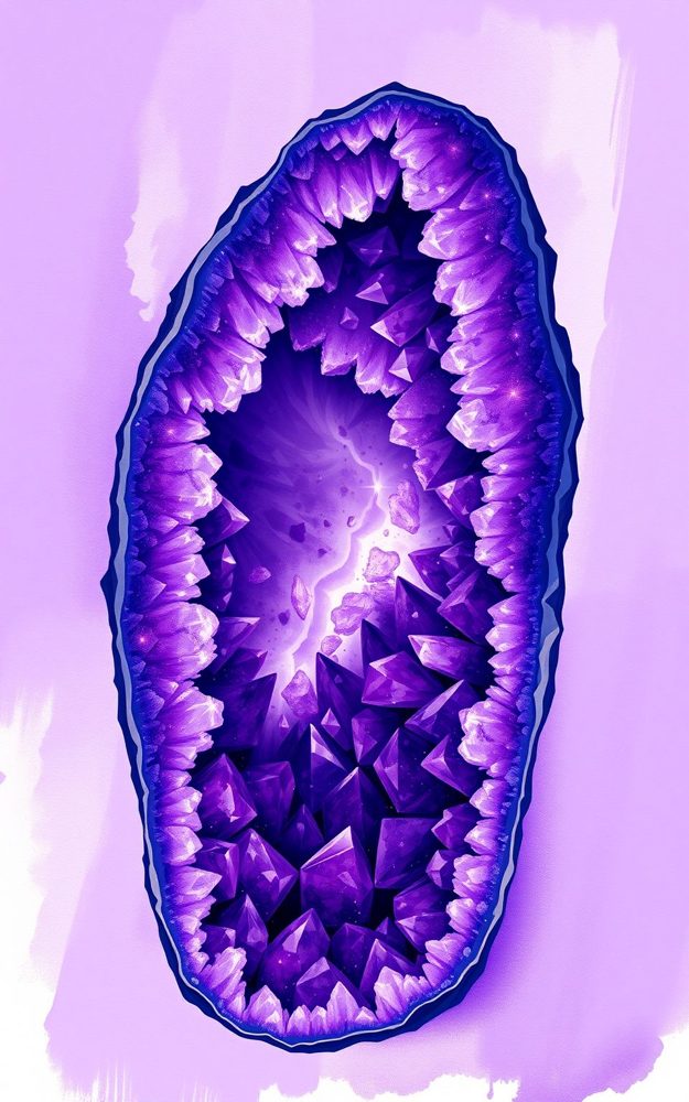 Crystallized Geode Amethyst Dreams Illustration Phone Case For iPhone Samsung
