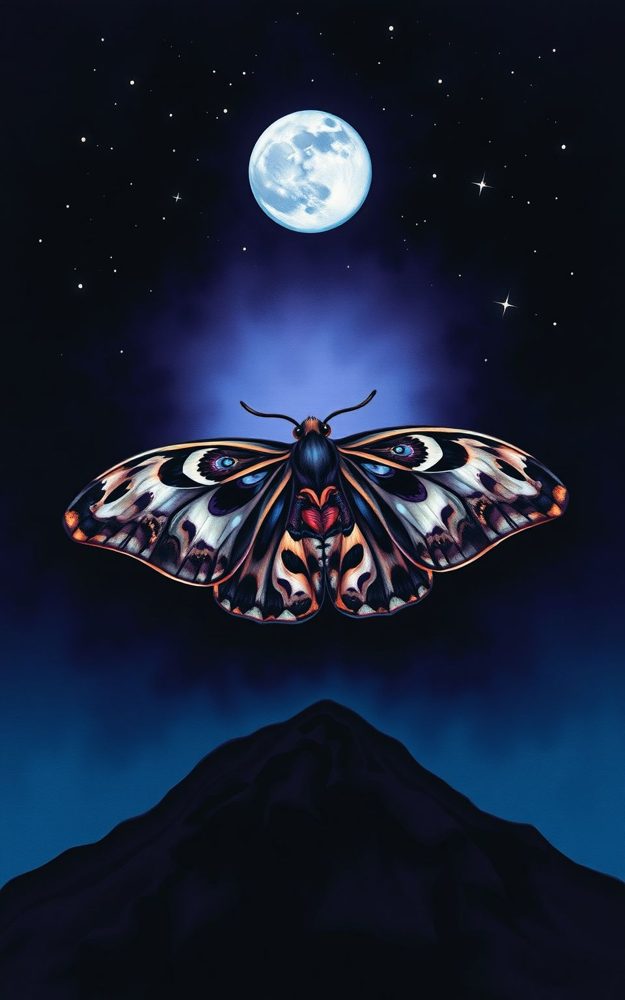 Mysterious Moth Moon Phone Case For iPhone Samsung