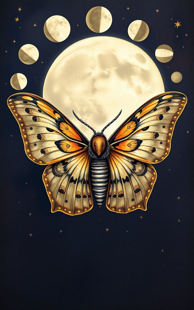 Mystic Lunar Moth Ethereal Moon Phone Case For iPhone Samsung
