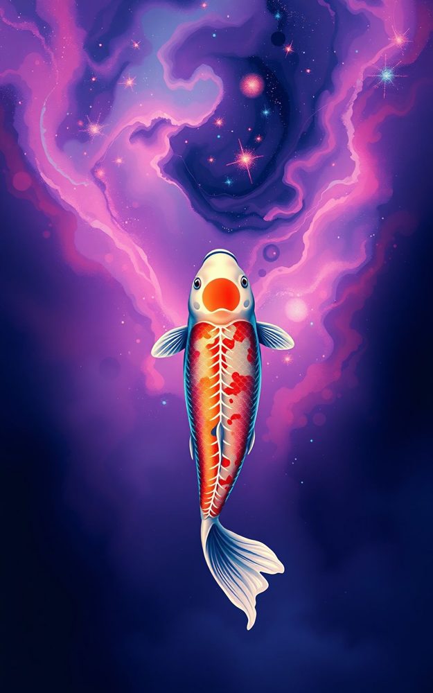 Galactic Koi Cosmic Stream Art Phone Case For iPhone Samsung