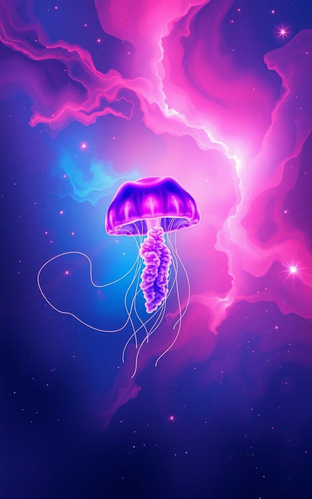 Cosmic Jellyfish Nebula Dream Neon Phone Case For iPhone Samsung