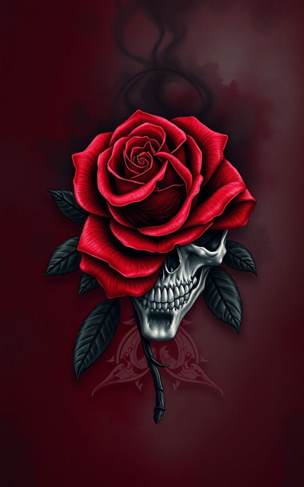 Rose Skull Gothic Elegance Phone Case For iPhone Samsung