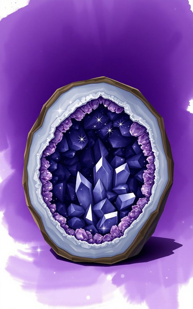 Stylized Crystal Geode Mystical Witchy