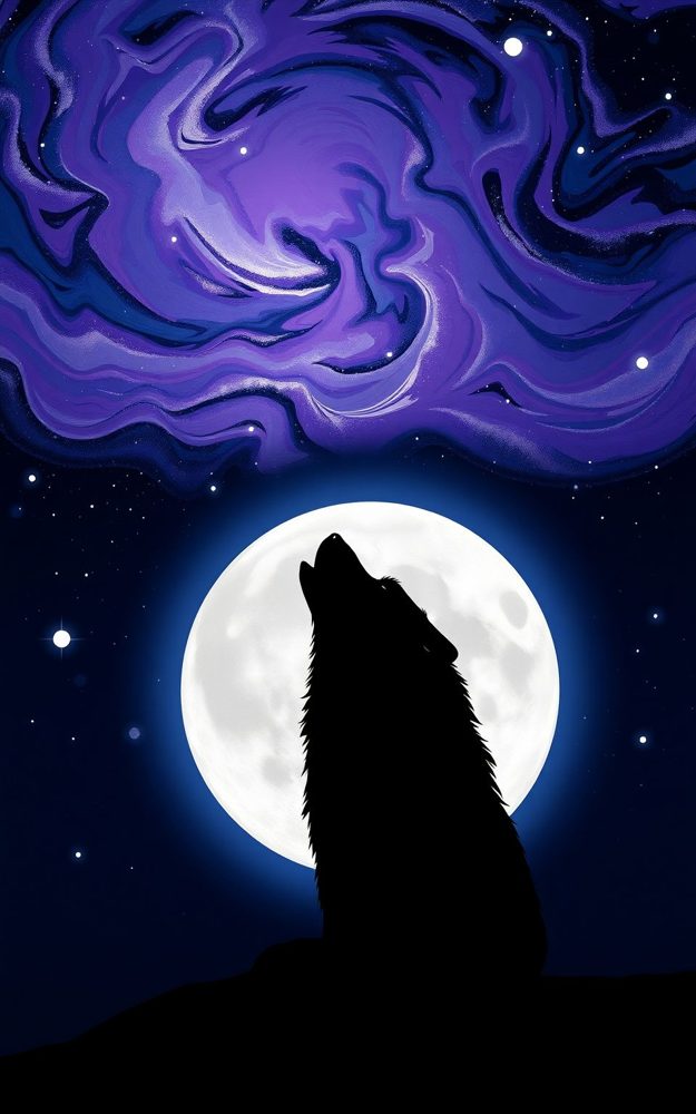 Stylized Galactic Wolf Howl Phone Case For iPhone Samsung