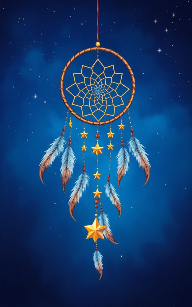 Dreamcatcher Art Bohemian Feathers Stars
