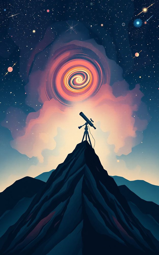 Stylized Telescope Mountain Peak Phone Case For iPhone Samsung